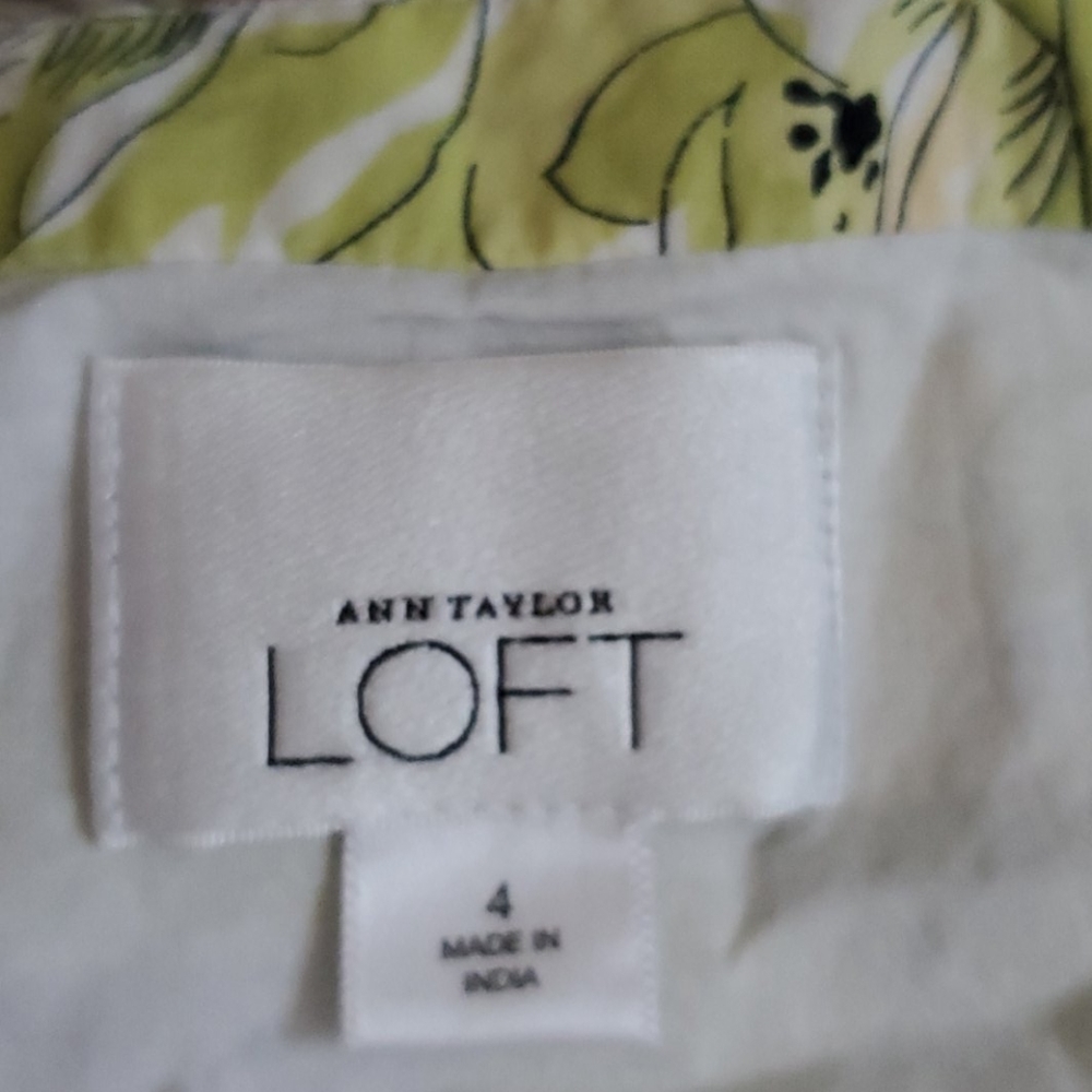 Loft yellow floral sun dress, size 4 - Picture 5 of 8